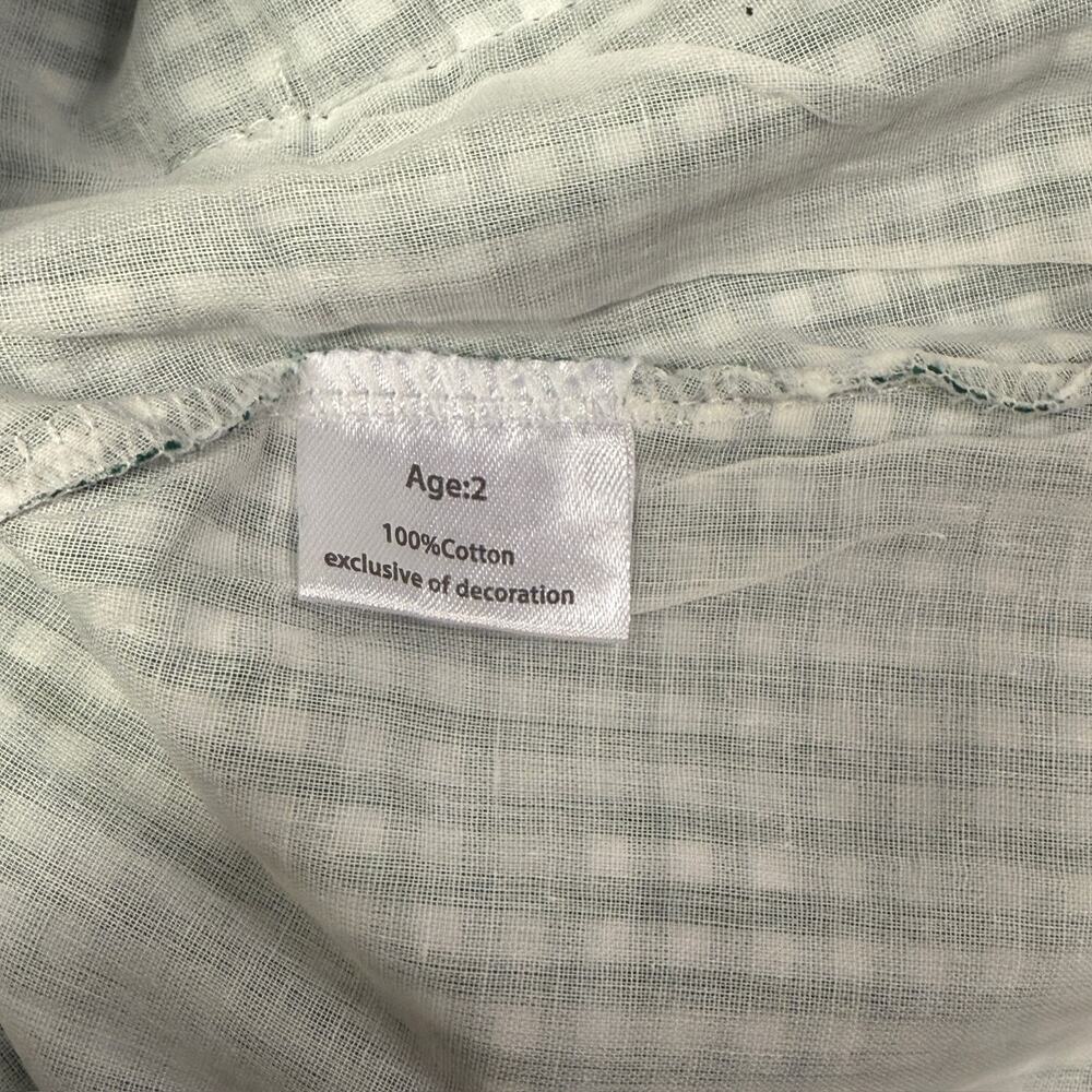 Abby & Evie Green Gingham Pumpkin Embroidered Fall Dress Toddler Girl's 2T NWT - Picture 5 of 5